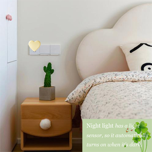 night light for kids cute nursery heart lamp for baby and toddler