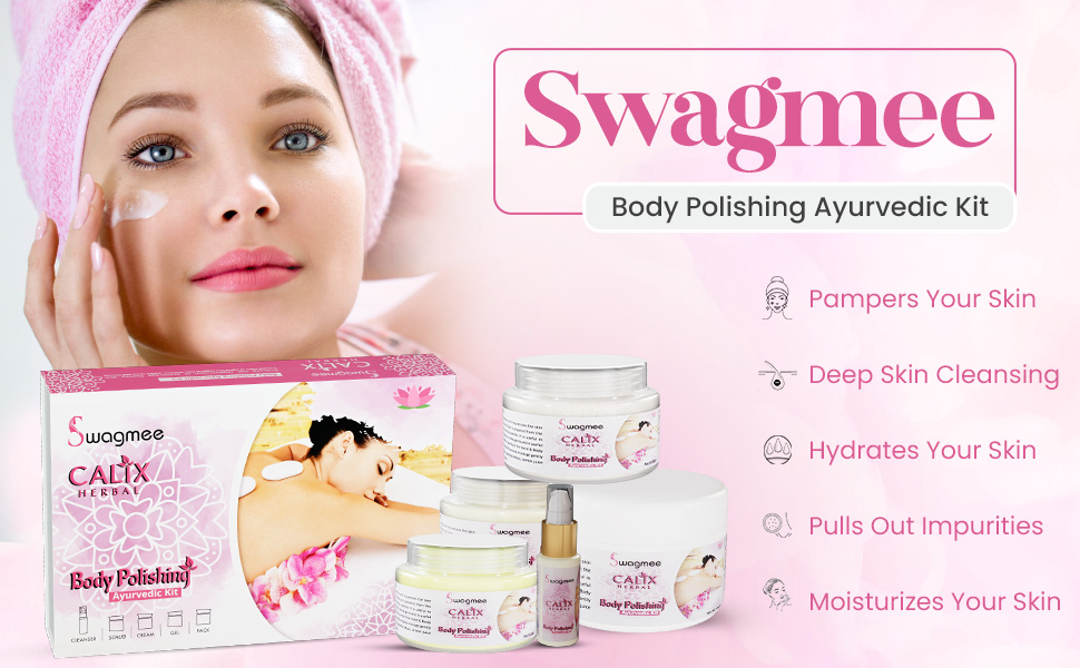 Swagmee Body Polishing Ayurvedic Kit for bridal 5 Step Skin Enahncer With Soft Lotion, Oil