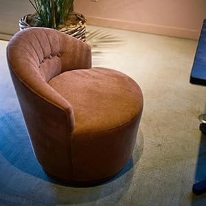 Amazon｜1人用ソファ スツール 丸 椅子 ファブリック 回転 ソファー