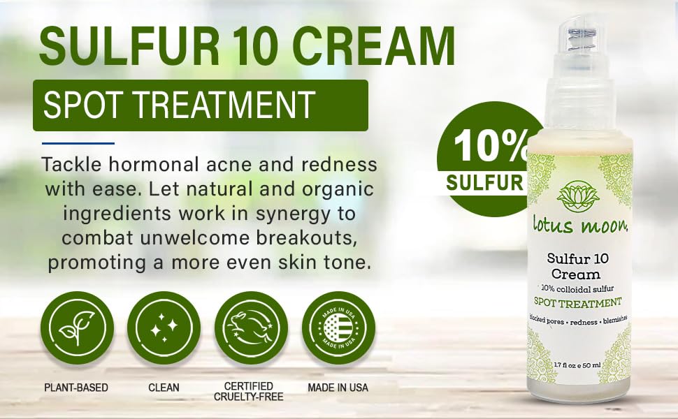 acne spot treatment with sulfur cream, rosacea treatment, natural