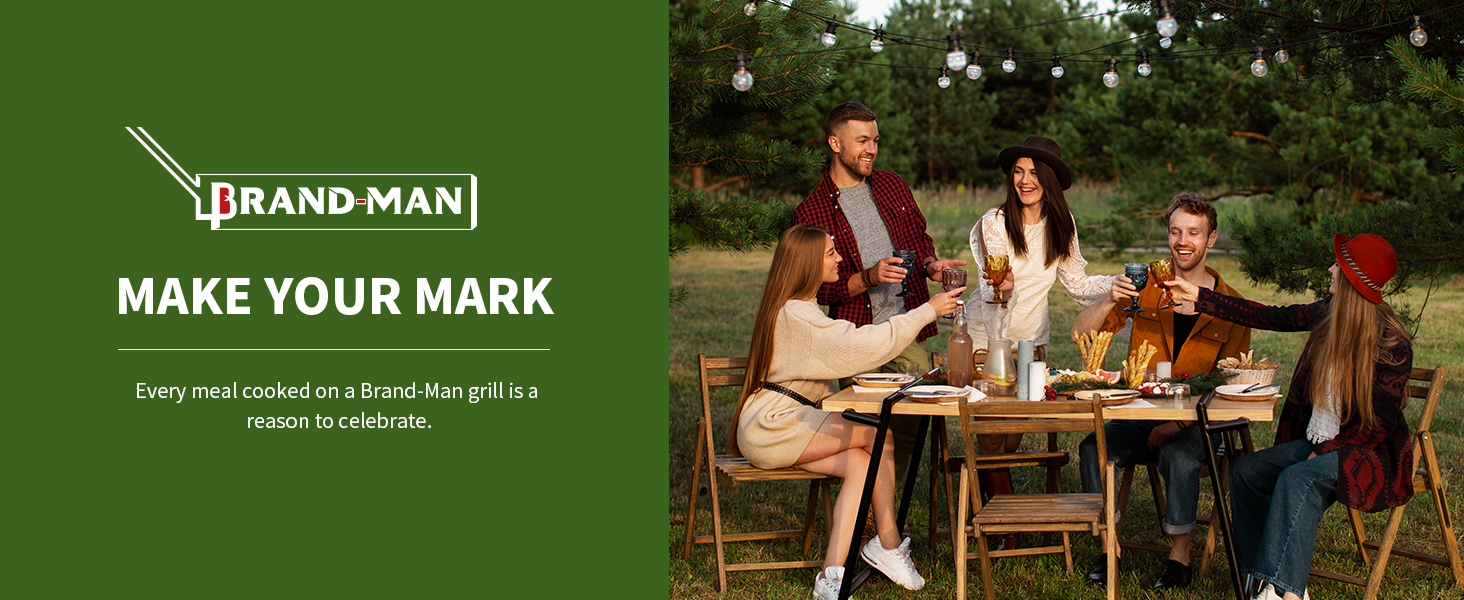 BrandMan 6 Burner Propane Gas Grill, BBQ Grill with Double