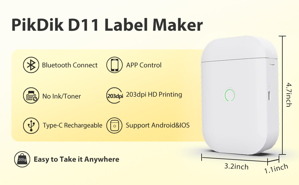 PikDik Mini Portable Label Maker Label Maker Machine