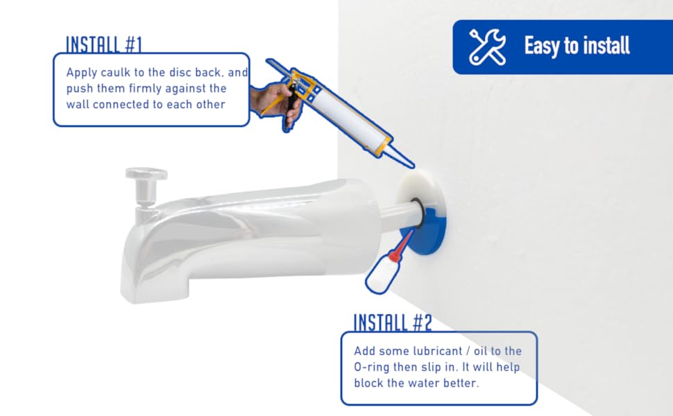 Bathtub Spout Pipe Seal, Block Water Past Through Finished Wall, Tub Spout Water Leakage Disc