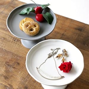 コンポート皿 Amazon｜コンポート皿 陶器 おしゃれ アクセサリートレイ 丸