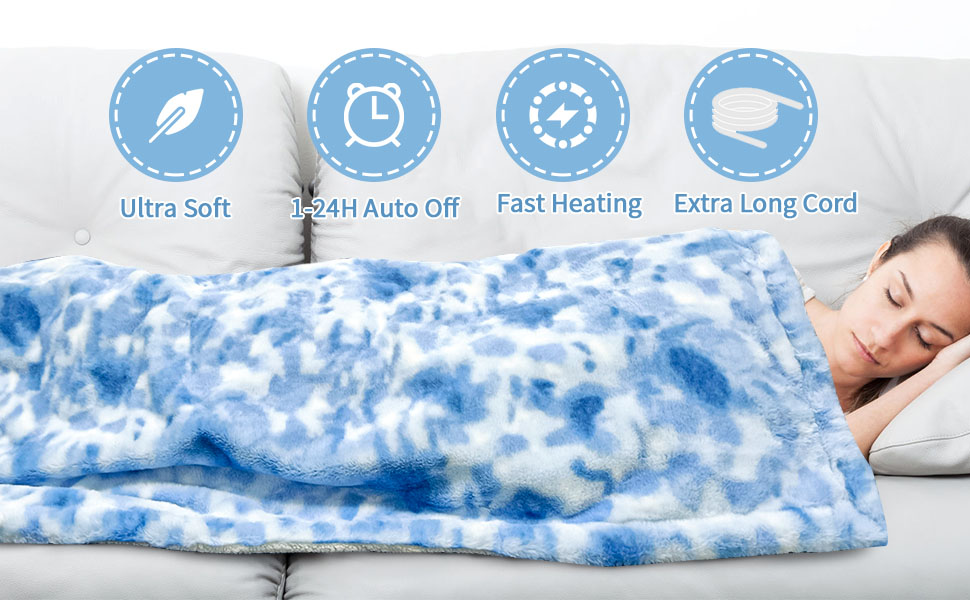 Heated Blanket Electric Throw Blanket Ultra Soft Cozy