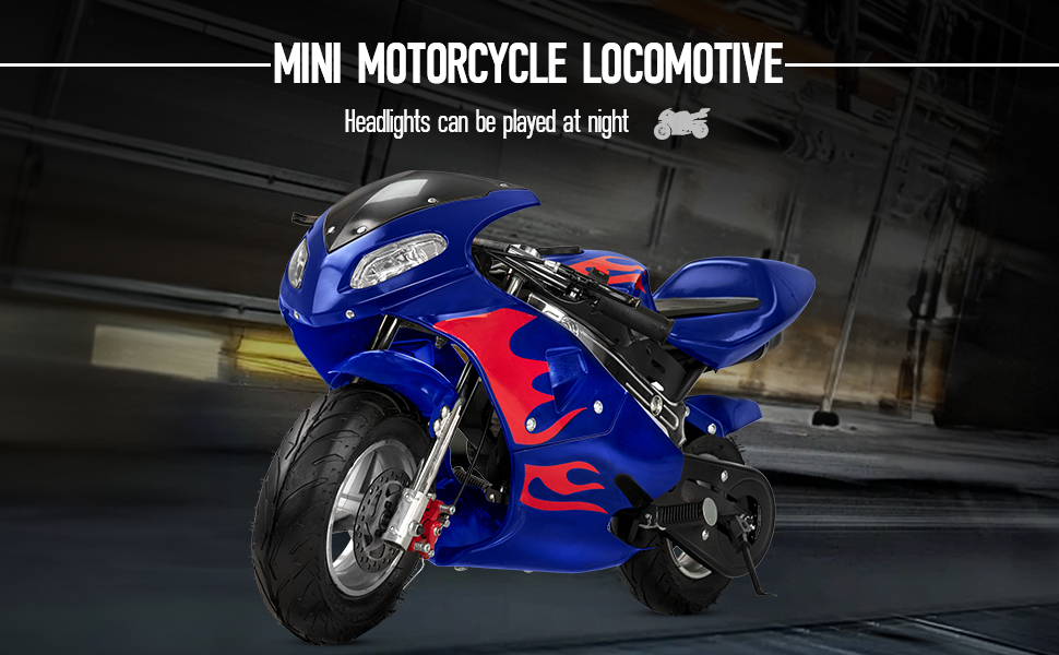 49CC 2Stroke Mini Motorcycles,Gas Pocket Rocket Bike for