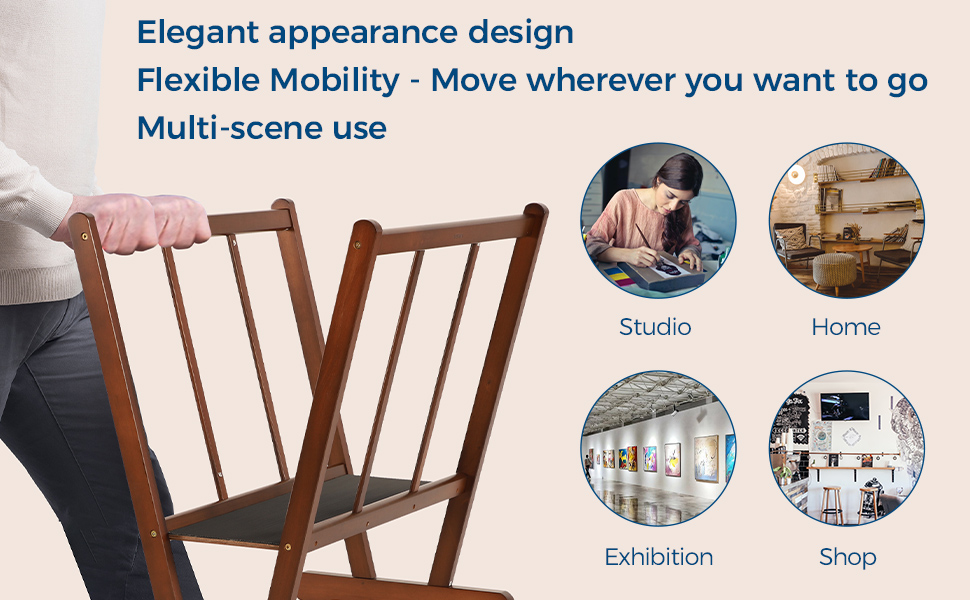 VISWIN Wooden Large Print Rack, Art Display Rack and