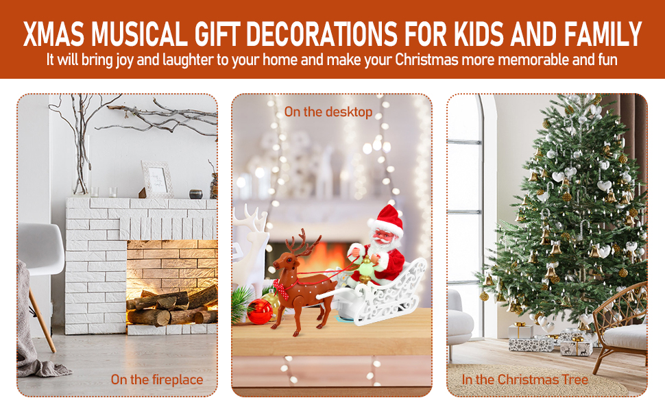 santa claus and reindeer decor