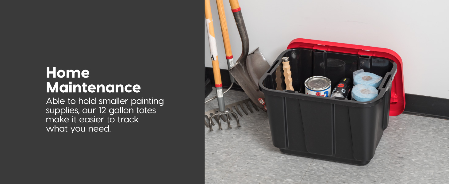 12 gallon tote is perfect to store those smaller items.