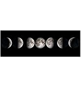 sechars - Modern Giclee Canvas Prints Stretched Artwork Phases of Moon Black and White Pictures t...