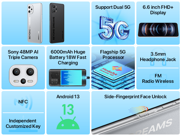 Amazon.com: UMIDIGI F3 Pro 5G Unlocked Cell Phones, Android