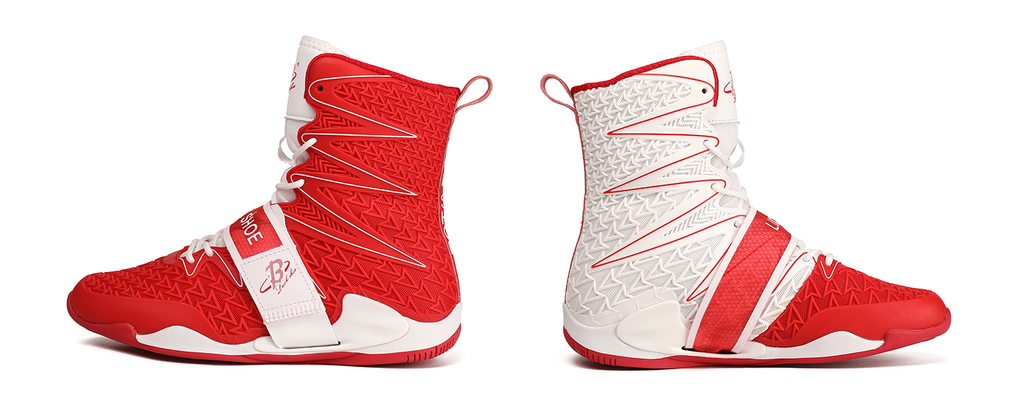 boxing shoes white/red
