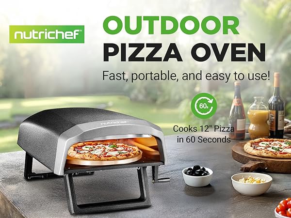 Amazon.com: NutriChef Outdoor Pizza Oven with 360° Rotating