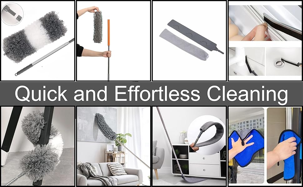 Quick and Effortless Cleaning Feather duster extendable pole cleaning products cleaning brush