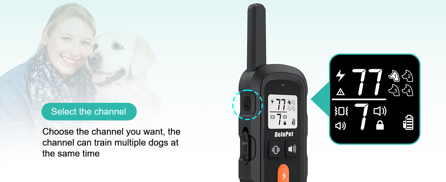 DeluPet Dog Training Collar Dog Shock Collar with Remote