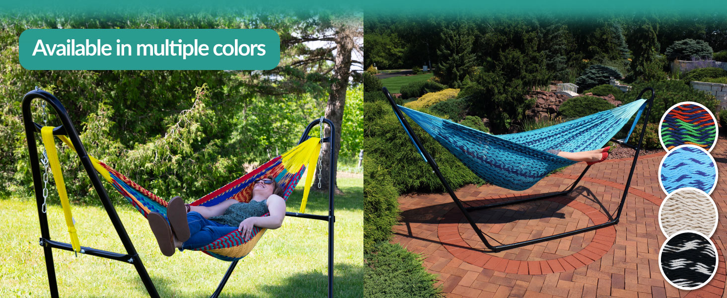 Available in multiple colors multi-color, blue, natural, and black/natural