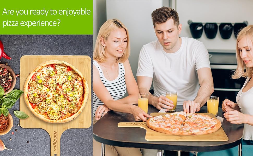 RICOJYCX 4PCS 12inch Bamboo Multilayer Pizza Peel Rack