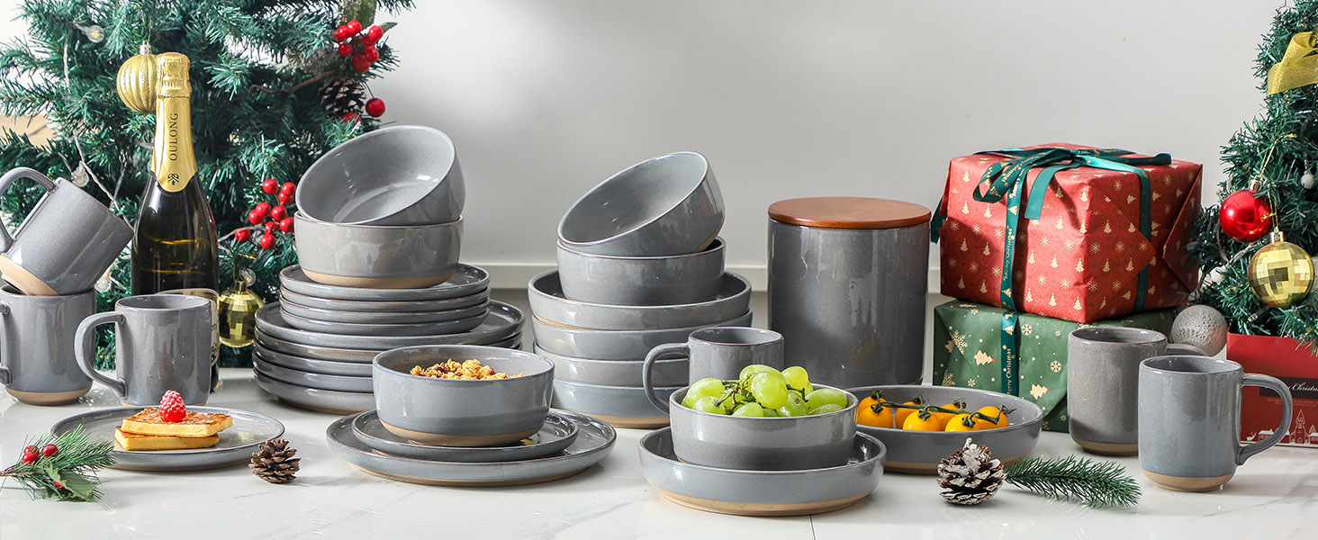 gray bowls set of 6 with unglazed bottom