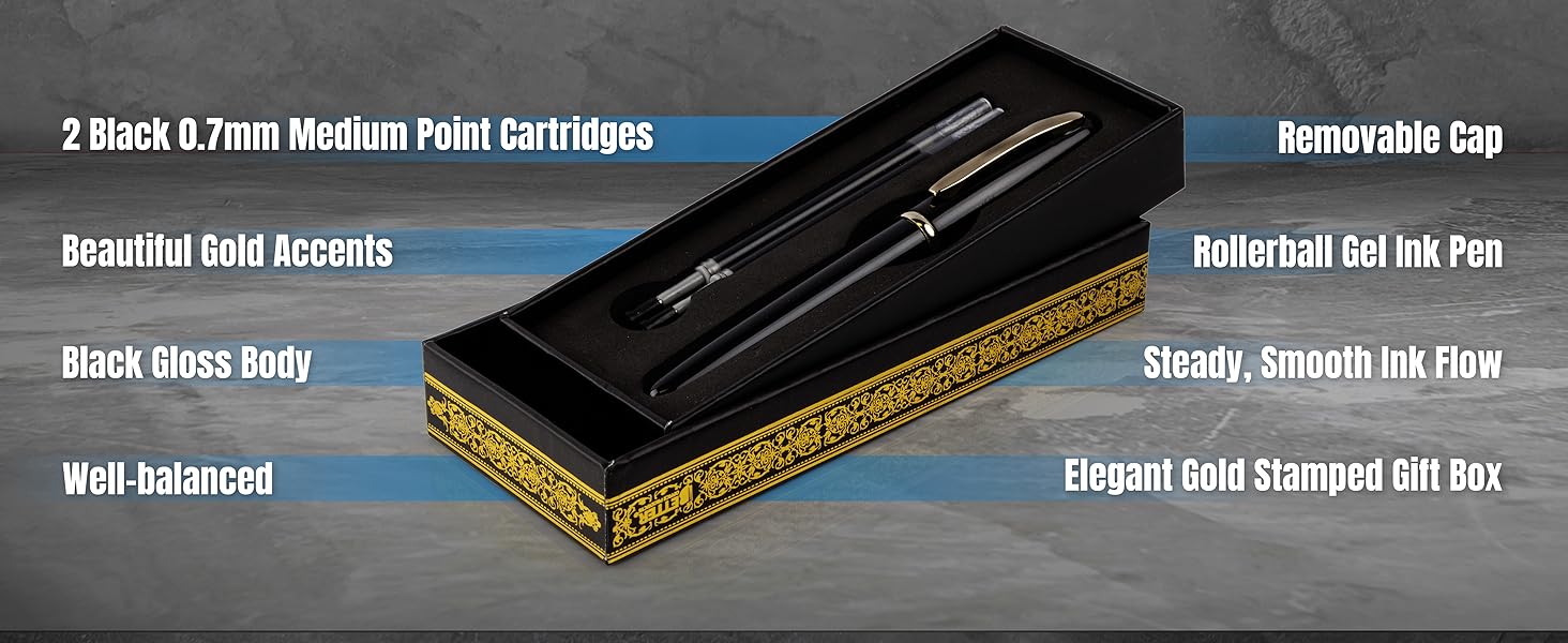 Executive Rollerball Gel Ink Pen Set