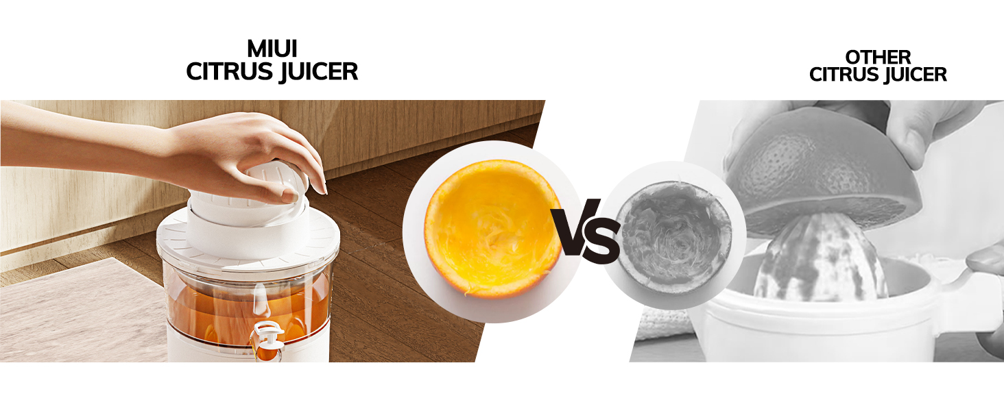 MIUI 850W Electric Citrus Juicer Ultra Quiet, with Antidrip Spout