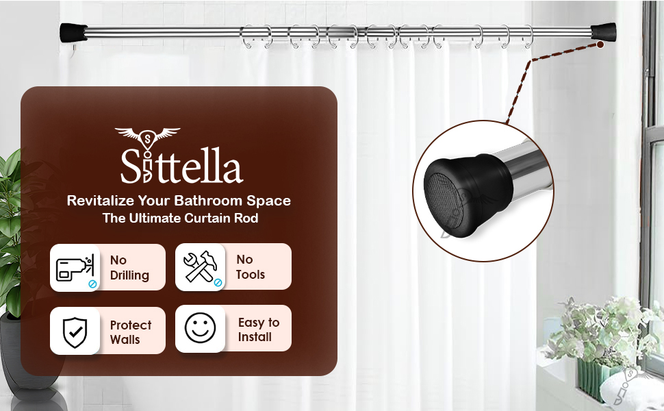 adjustable curtain rods no drilling