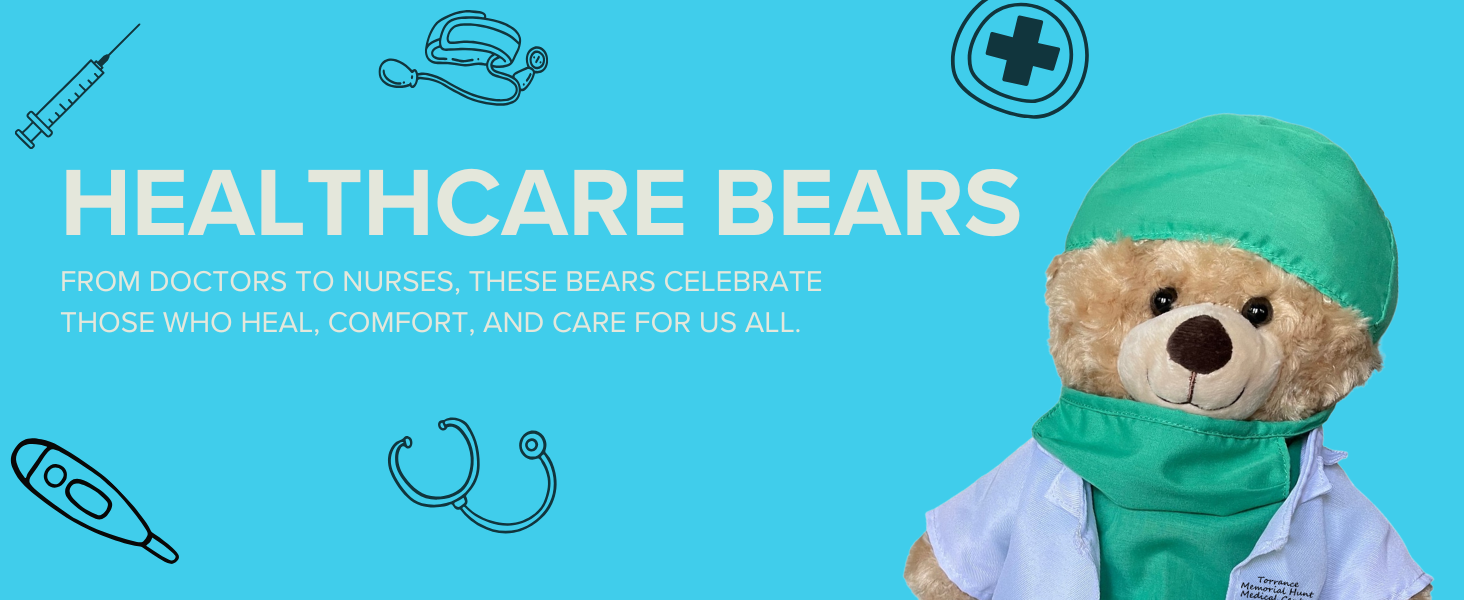 healthcare bear plush toy for doctor nurse or medical worker appreciation or celebration gift