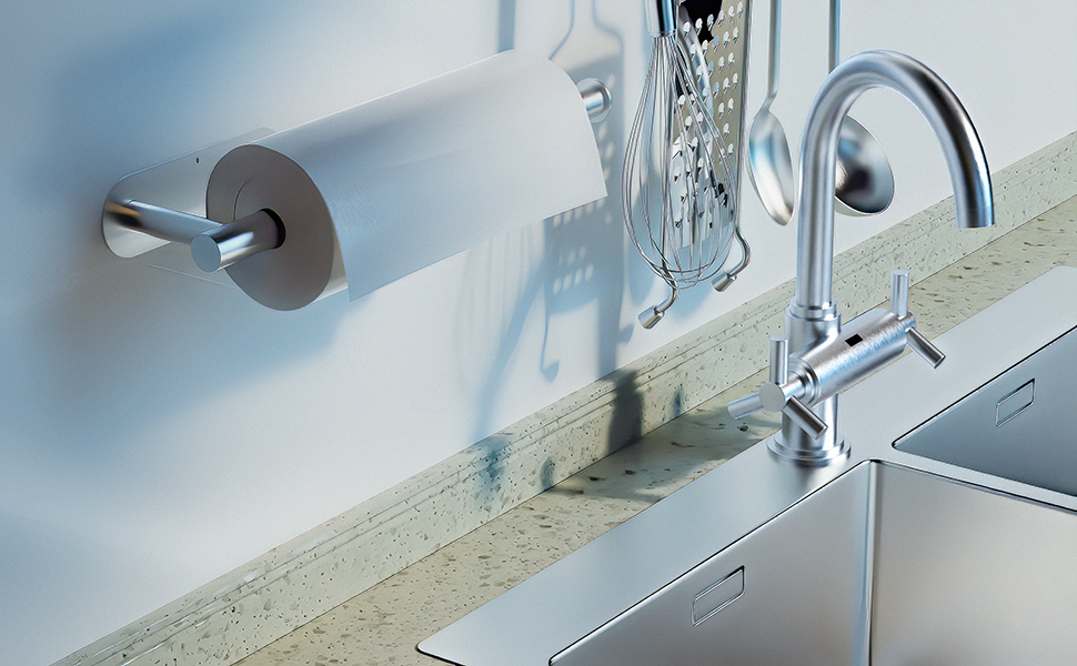 Paper Towel Holder Wall MountAdhesive or Drilling