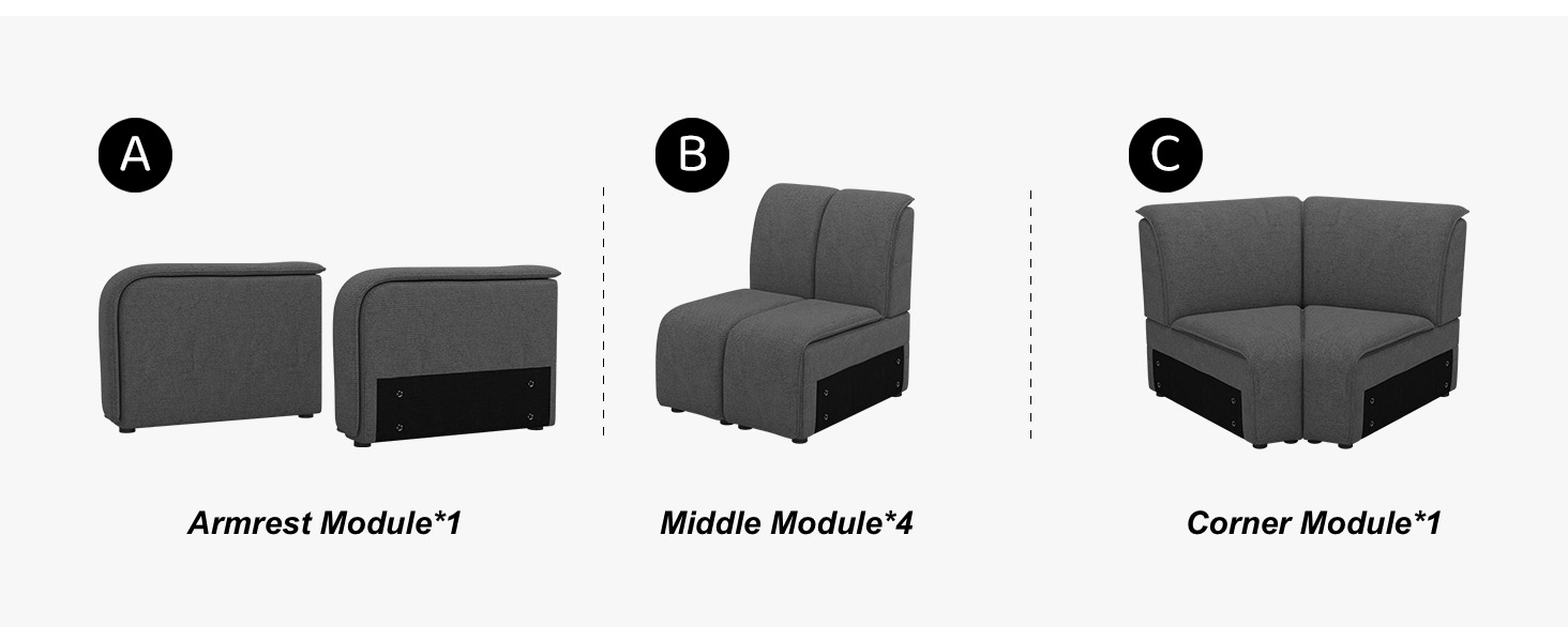 Belffin Modular Sectional Couch L Shaped Sofa Reversible