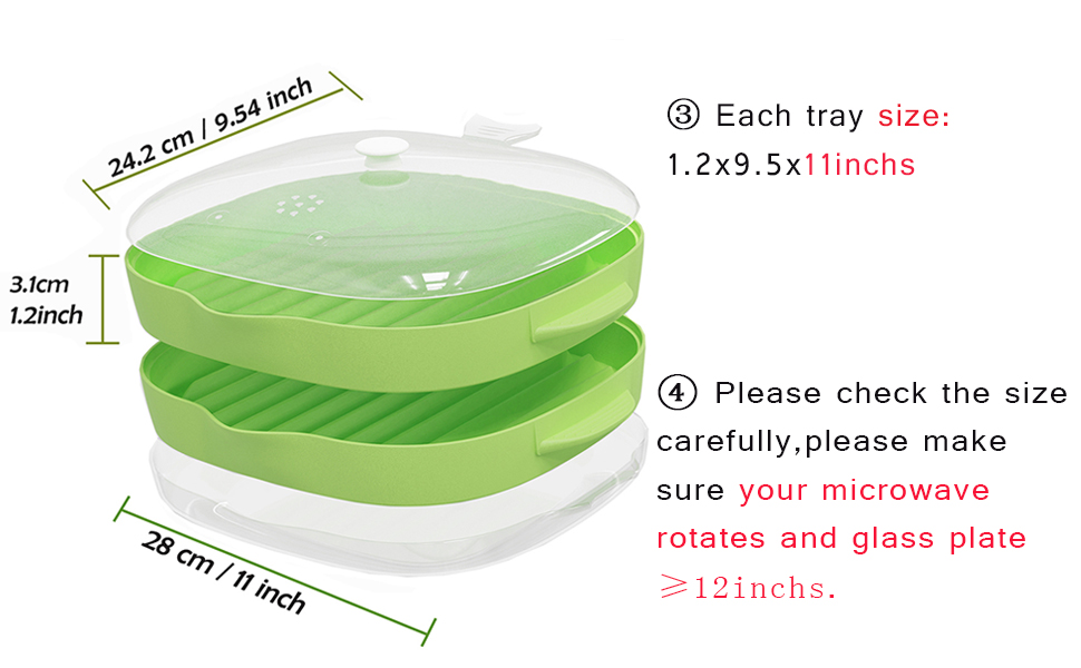 Microwave Bacon Rack, 2 PCS Microwave Bacon Tray with