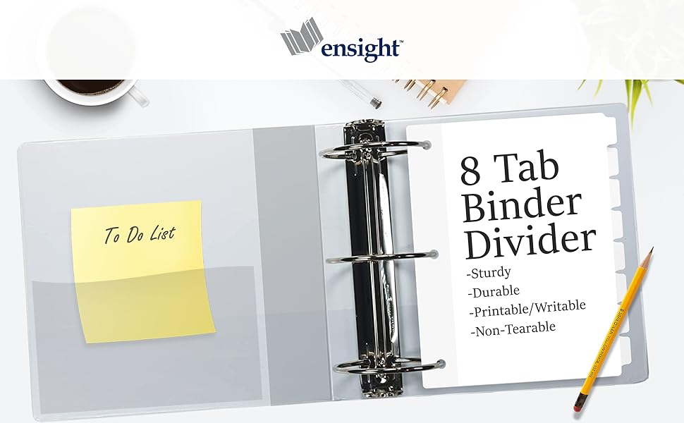 3 Ring Page Dividers Bulk, 1/5 Cut Tab Dividers, 100 Per