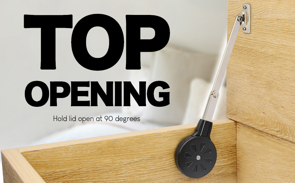 MORINBO Lid Stay 90 Degree Open with Soft Close, Lid Support for Toy Box and Upward TopOpening