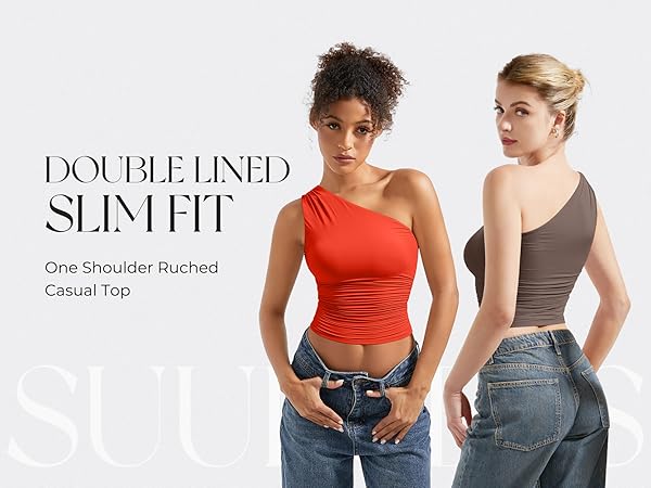 SUUKSESS Women Double Lined Going Out Trendy Crop Tops One