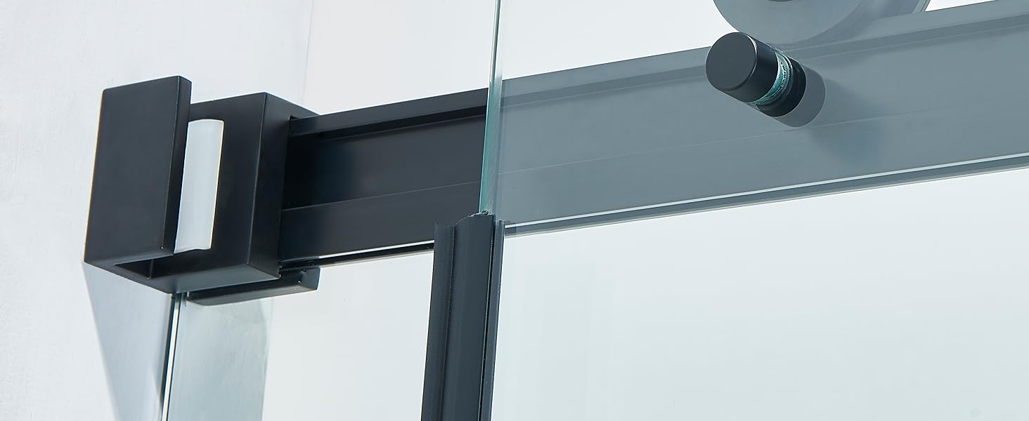 5660" W x 76" H Frameless Single Sliding Shower Door, Frameless Shower