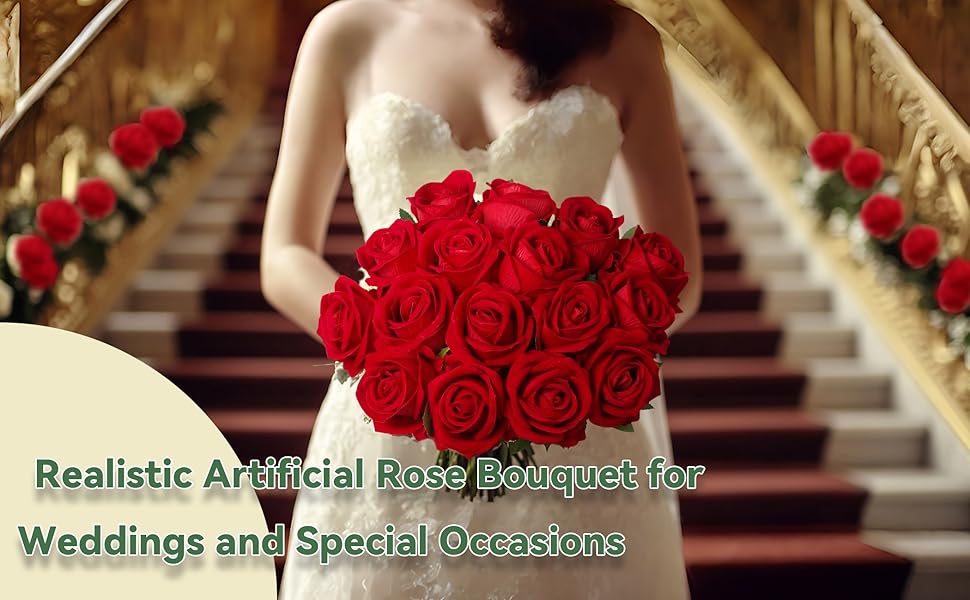 artificial red roses bouquet