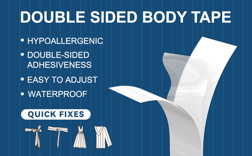 Body Tape, Clothing Tape for Clothes & Body, Double Sided Tape Strength Adhesive on Skin and