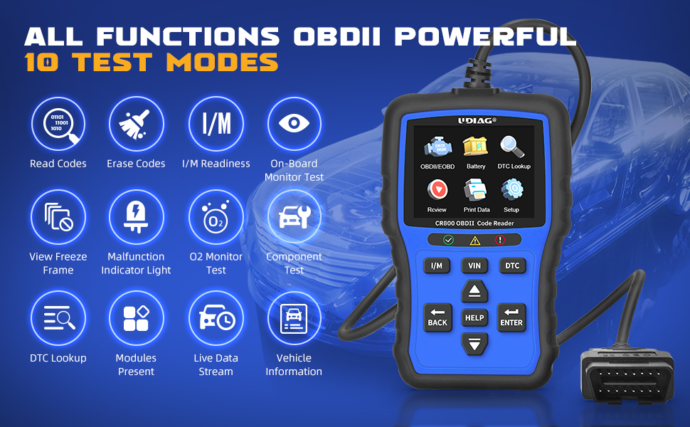 UDIAG CR800 OBD2 Scanner Diagnostic Tool Car Code Reader OneClick I/M