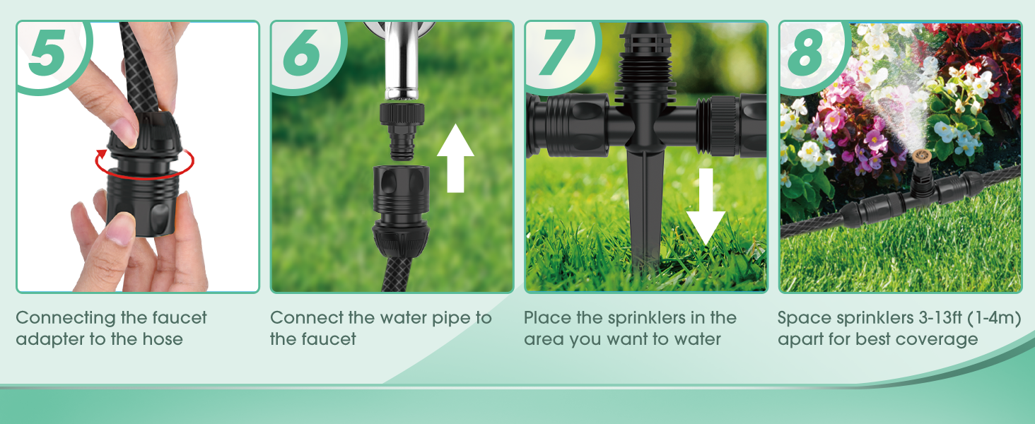 LADER Garden above Ground Sprinkler System Kit for Lawn