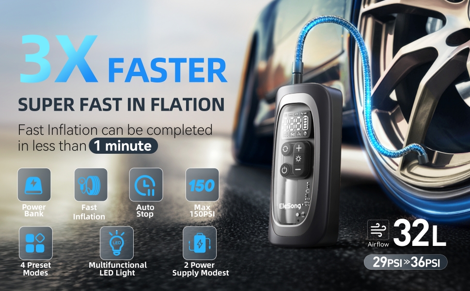 tire inflator portable air compressor