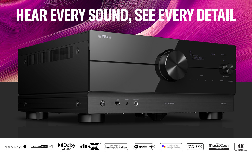 2024/12購入　YAMAHA AVENTAGE RX-A6A Yamaha RX-A6A AVENTAGE Home Theatre Receiver, 9.2 Channel
