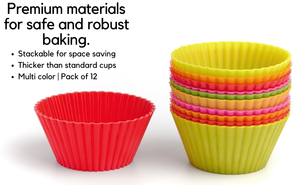 COOLCOOP Silicone Baking Cups Reusable Silicone Baking Cups, NonStick