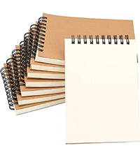 Blocco Note A6 A Spirale - 6 Pezzi, 50 Fogli Lined, Copertina Kraft Nera Per Scuola E Ufficio