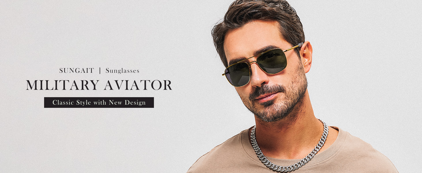 sungait military square aviator sunglasses
