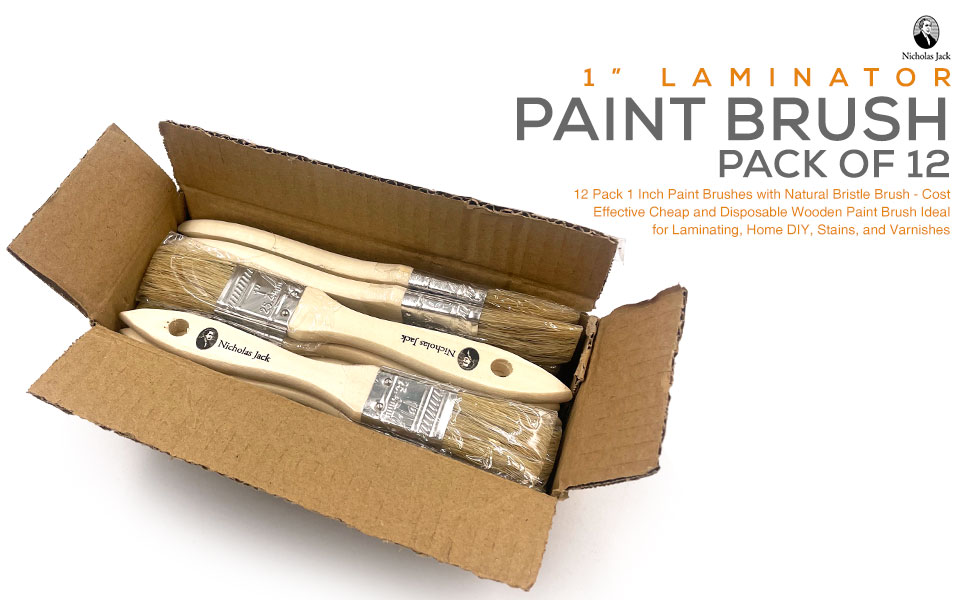 12 Pack 1 Inch Paint Brushes with Natural Bristle Brush Cost