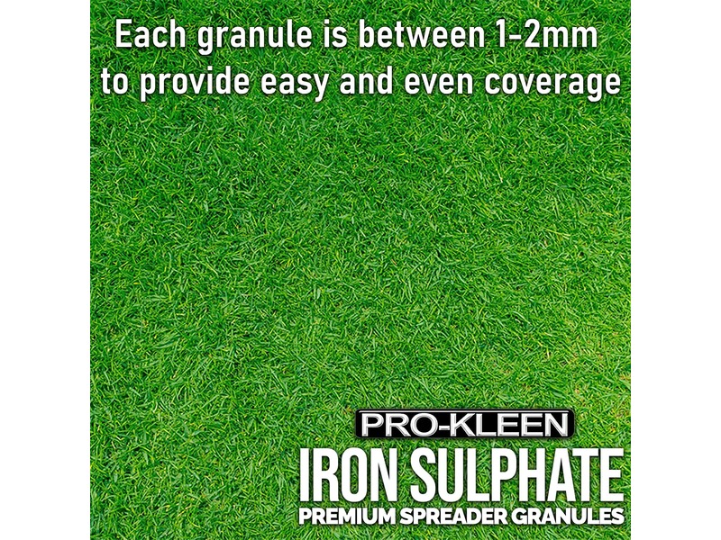ProKleen Iron Sulphate Spreader Granules Covers up to 664m2 For Grass Green Up Ferrous