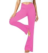 ZOOSIXX Black Flare Yoga Pants for Women, Crossover Soft Bootcut Leggings
