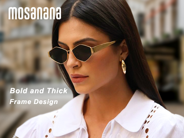 Amazon.com: mosanana Retro Trendy Cool Hexagon Sunglasses