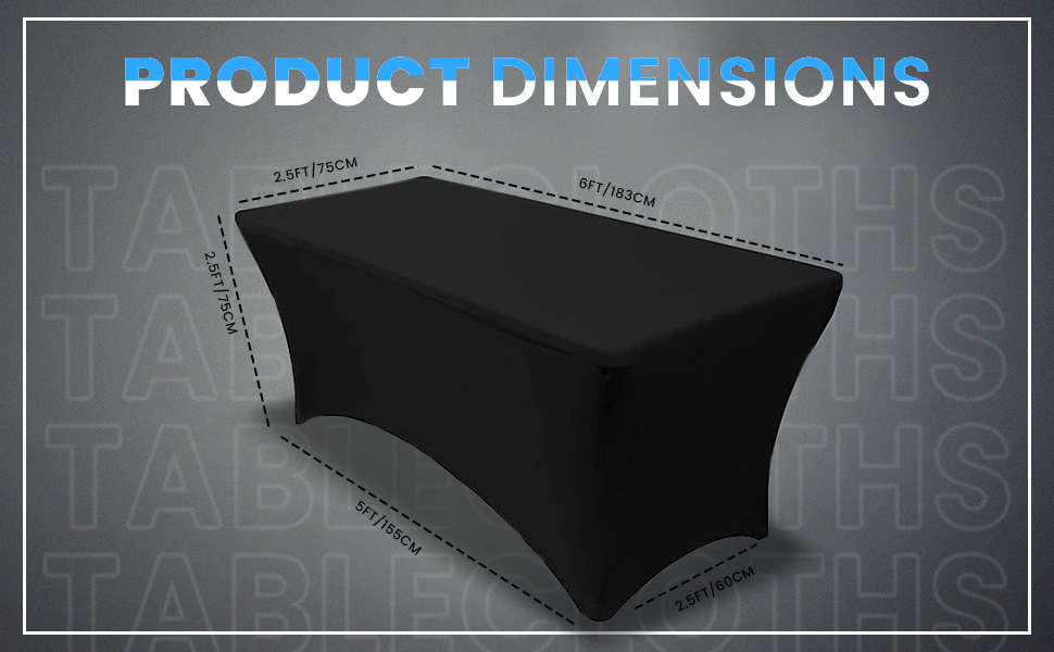 Spandex Tablecloths 6FT Table Cover Rectangular Stretch Tablecloth