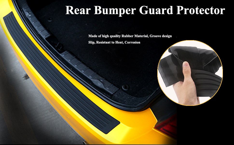 Car Rear Bumper Protector,SUV Car Bumper Protector Guard Rubber Black