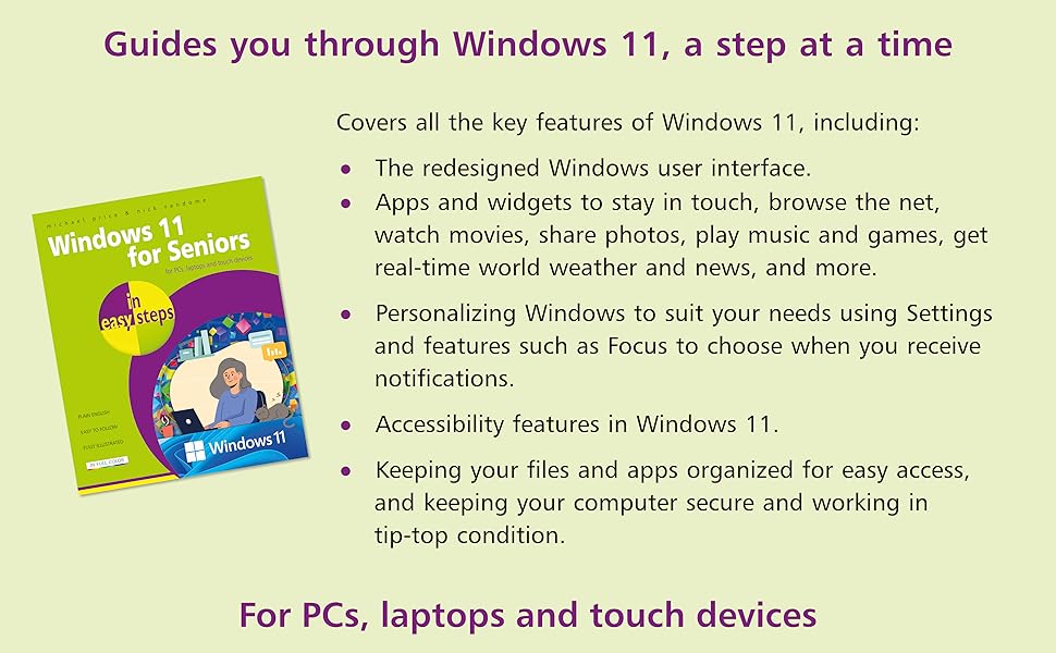 Windows 11 for Seniors in easy steps: Price, Michael, Vandome, Nick ...