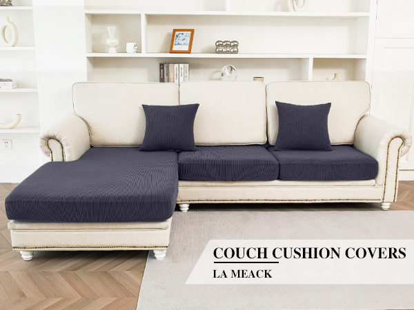 Amazon.com: LA MEACK Couch Cushion Covers for Sectional Sofa